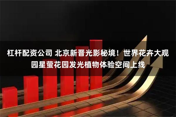 杠杆配资公司 北京新晋光影秘境！世界花卉大观园星萤花园发光植物体验空间上线